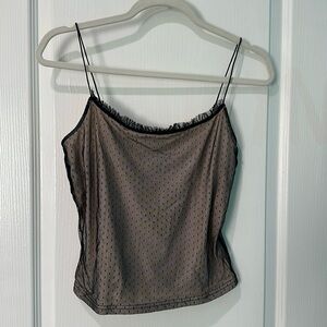 Black & beige sheer top size S juniors